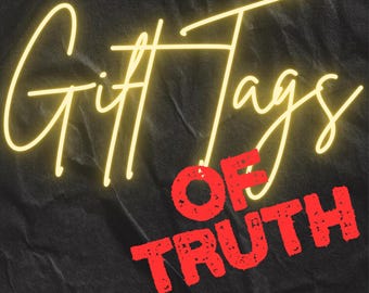Grappige kerstcadeaukaartjes van de waarheid, afdrukbare kerstetiketten (digitale download)