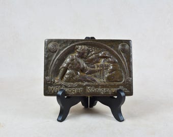 アールデコ様式のブロンズ壁レリーフ、ハインリヒ・モシャゲ