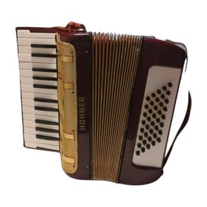 Accordéon Hohner Starlet 40 vintage - Bakélite rouge - Années 1970