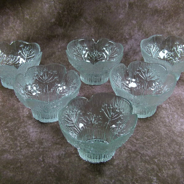 Pertti Kallioinen Glass Salad Bowls, 60s Vintage, Set of 6, 4.92x2.95in