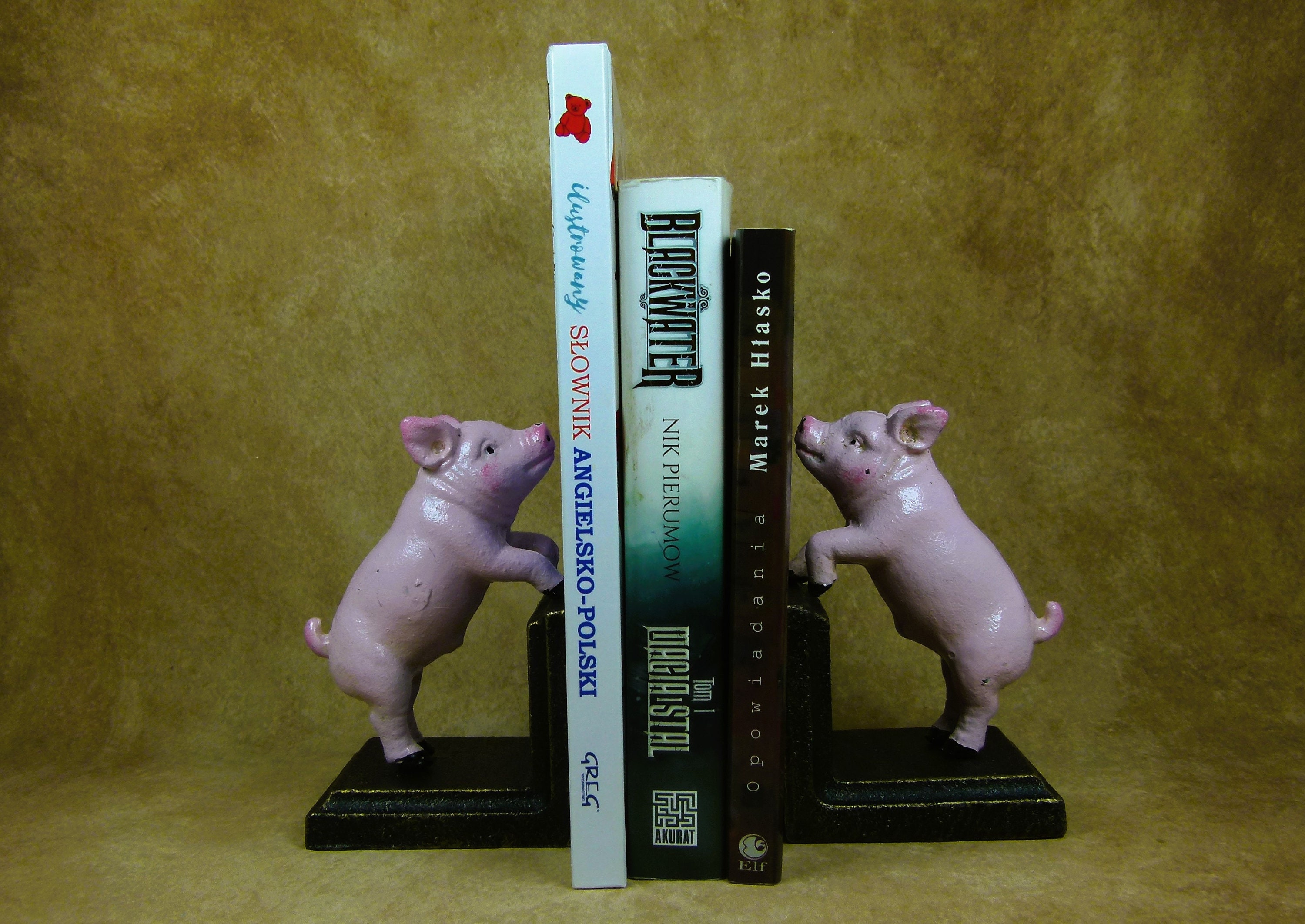 Iron Pig Bookends, Set of 2, Pink, Vintage, 5.5x3.5x3.1in - Etsy