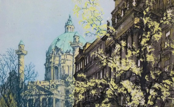 Wien, Technik - Color Aquatint by Karl Schwetz – Vienna History