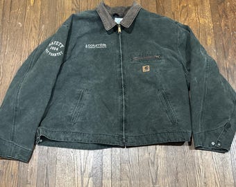【激レア】カーハート デトロイトジャケット　刺繍ロゴワッペン　モスグリーン Carhartt デトロイトジャケット モスグリーン J97 MOS 企業ロゴ