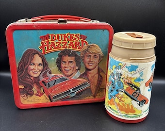 Vintage 1980 DUKES OF HAZZARD Metal Lunchbox and Thermos Set Aladdin
