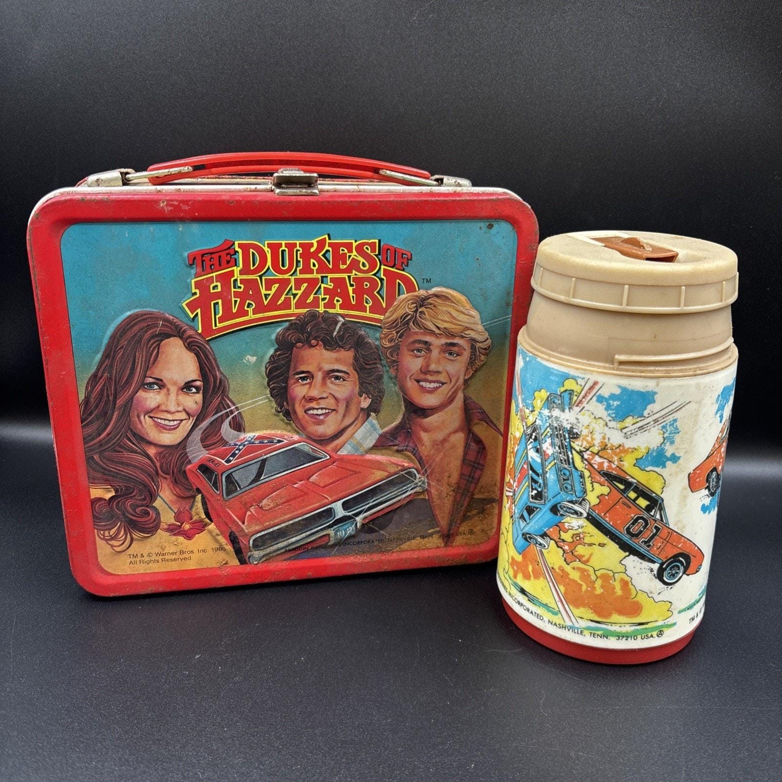 Vintage 1980 DUKES OF HAZZARD Metal Lunchbox and Thermos Set