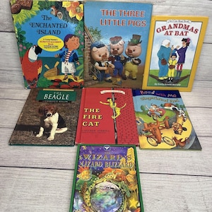 Vintage Lot 7 CHILDREN&#39;S BOOKS, Nursery Rhyme, I Can Read books