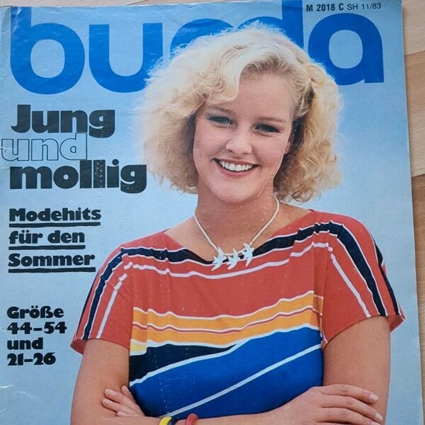 burda jung und mollig 11 / 1983 E 672 Schnittbogen, Nähzeitschrift , Mode , Zeitschrift , Modemagazin