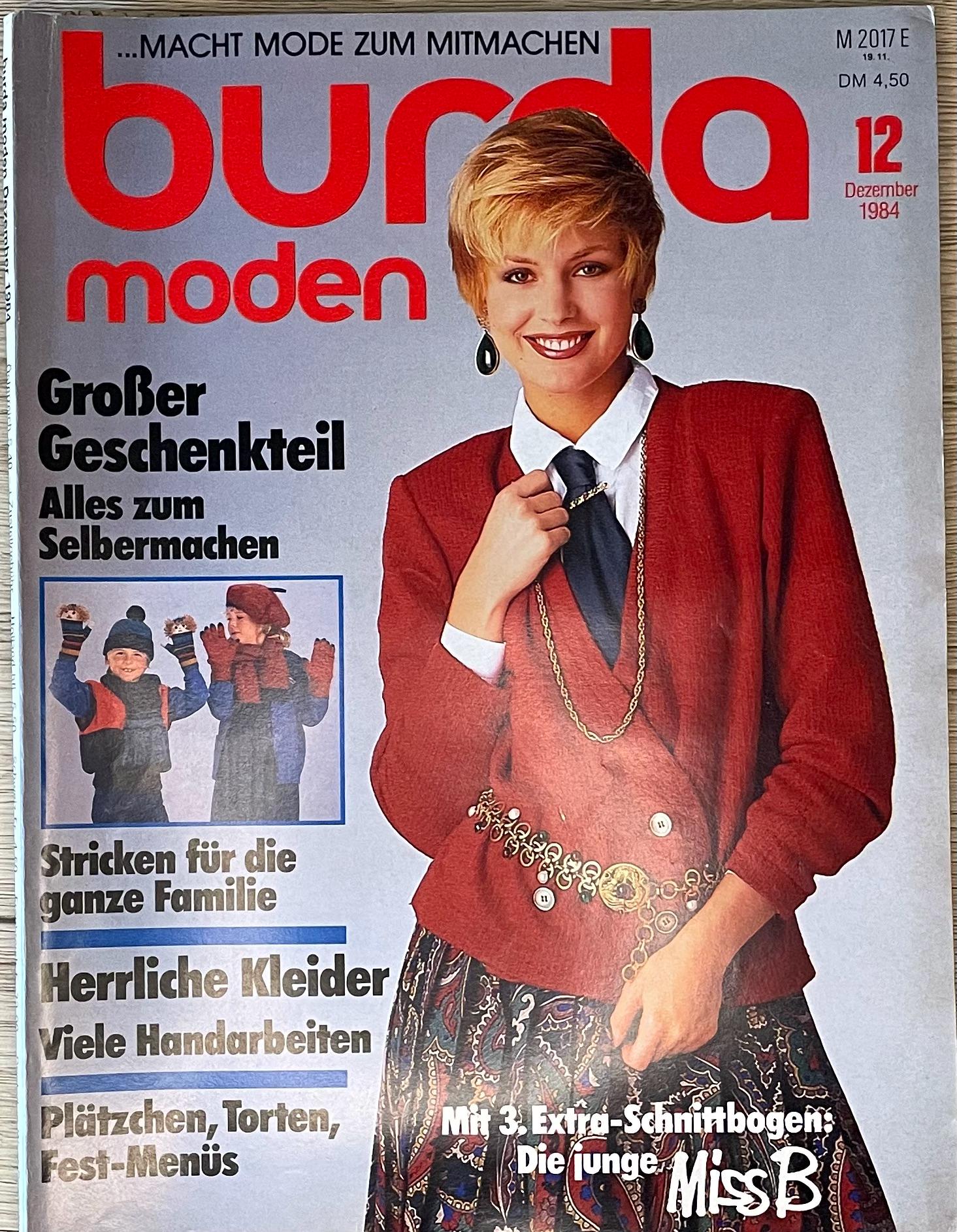 Magazine BURDA MODEN Vintage Avril 1984 – Modèles Filet, Popeline Et Lin Pour Mode Jeune – Collection Occasion