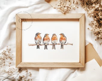 鳥の友達 - 枝に止まる水彩画のロビンと感動的な友情の言葉 - Etsy 日本