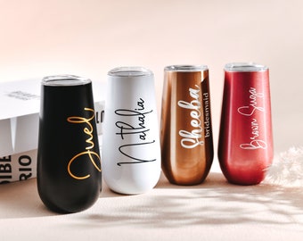 Personalized Champagne Tumbler, Monogrammed Champagne Flute, Ideal Bridesmaid Gifts, Perfect for Wedding Celebrations,Personalized gift