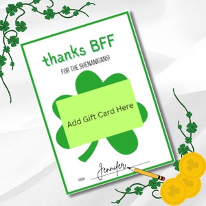 St. Patrick's Day Kartenhalter für die beste Freundin, Geschenk zum St. Patrick's Day