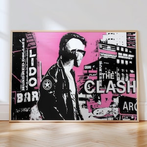 Retro Punk Rock Poster, The Clash Punk Kunstdruck, Vintage Band Wanddekor, Retro Musik Poster, coole Wandkunst für Musikliebhaber
