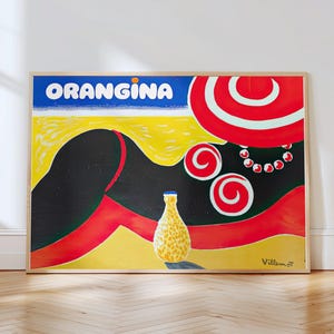 Orangina Poster: Retro Drink Ad, Vintage Kitchen Bar Art (Digital Download)