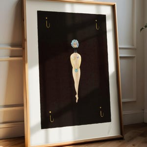 Impresión de arte abstracto retro, póster minimalista de figura femenina, decoración de pared única, fondo negro, decoración artística para el hogar.