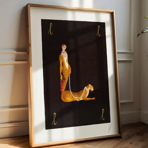 Impressão de arte exótica, pôster de leopardo abstrato, decoração de parede exclusiva, arte animal moderna, peça de destaque, decoração artística para casa
