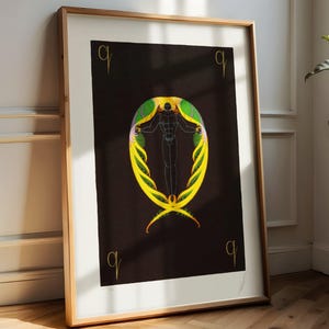 Póster Art Nouveau, Arte Decorativo para Pared, Decoración Única para el Hogar, Impresión de Estilo Vintage, Obra de Arte Elegante, Ilustración Colorida, Póster Estético