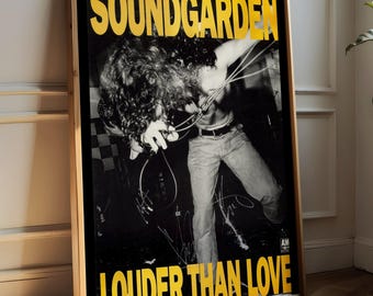 Póster de la portada del álbum Soundgarden Louder Than Love, arte mural de bandas de rock, recuerdos musicales, decoración de conciertos vintage, póster musical de los 80