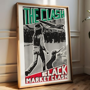 The Clash Black Market Clash Poster, Retro Music Poster Wall Art, Vintage Rock Band Poster, Punk Rock Music Wall Decor Print