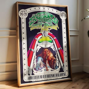 1968 Janis Joplin Concert Poster: Vintage Psychedelic Rock Memorabilia