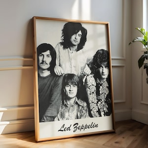Vintage Led Zeppelin Poster: Classic Rock Band Photo (Digital Download