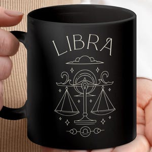 Libra Zodiac Sign Mug, Astrology Gift, Horoscope Coffee Mug, Libra Scales Design, Star Sign Mug, Zodiac Lover Gift, Astrology Mug