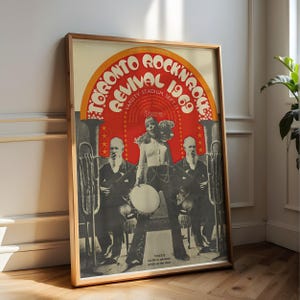 Póster del Renacimiento del Rock and Roll de Toronto, concierto vintage de 1969, arte del Festival de Música de Toronto, recuerdos de música rock retro, lámina coleccionable
