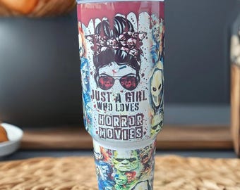 Horror Movie Fan 40oz Tumbler: Stainless Steel Travel Mug with Handle