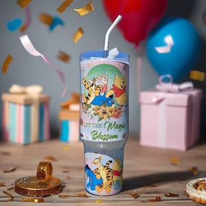 Cartoon Bear 40oz Tumbler: Insulated Travel Mug Gift