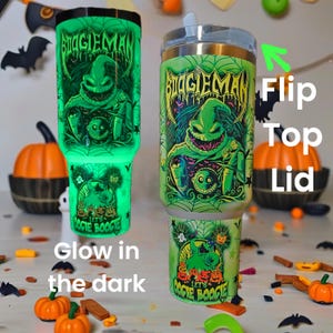 Holiday 40oz Tumbler - Glow in the Dark - Stainless Steel Flip top Gift ideas