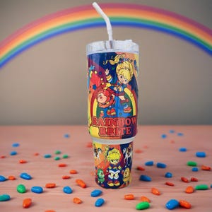 Nostalgic 40oz Tumbler - Stainless Steel with Handle - Colorful Shimmer Drinkware Insulated Cup for Hot & Cold Beverages