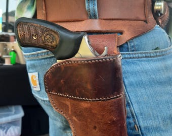 Drop Leg Carry Holster, Western Custom Revolver Holster,  Custom Leather Cowboy Holster, Quick Draw Holster, Muilti-carry position Holster