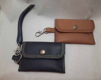 Keychain Card Wallet, keychain coin pouch,  small card pouch, leather keychain, Leather pouch