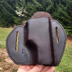 Glock 43x Holster, Leather Holster, Conceal Carry Holster, Pancake Holster, Glock 19 Holster, Leather Glock Holster, Glock 45, Glock 19x