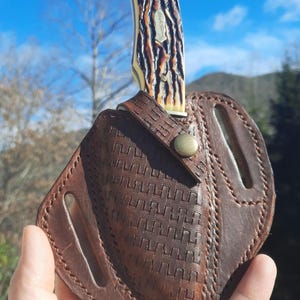CUSTOM Leather Sheath, Pancake Leather sheath, Heavy Duty Knife sheath, Pattened Leather knife sheath, Belt knife Sheath, Large Knife sheath