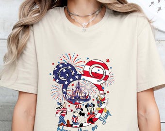 Patriotic Mickey and Friends Shirt, Happy Independence Day 2025 Tee, Disney 4th of July USA Flag Shirt, Disneyland American Family Tee