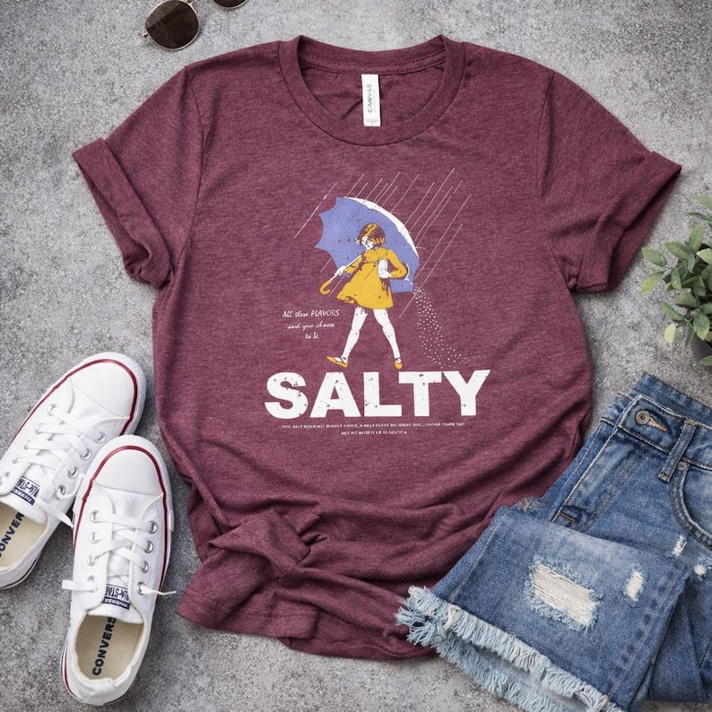 Salty Girl Tee: Women's Vintage Cotton Blend T-Shirt salty girl shirt gift for her vintage style tee summer graphic tee trendy casual tee short sleeve tee sassy graphic top ladies summer round neck tee retro tee summer outfit