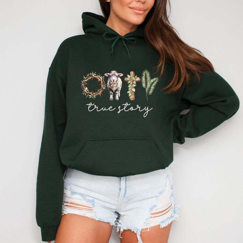 Easter He Is Risen Hoodie, Jesus Easter Hoodie, Hoodie For Women, Cute Easter Outfit, Church Easter Hooded image 3