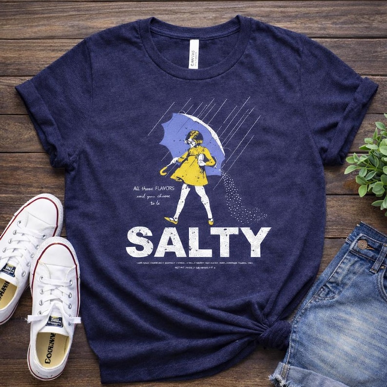 Salty Girl Tee: Women's Vintage Cotton Blend T-Shirt salty girl shirt gift for her vintage style tee summer graphic tee trendy casual tee short sleeve tee sassy graphic top ladies summer round neck tee retro tee summer outfit