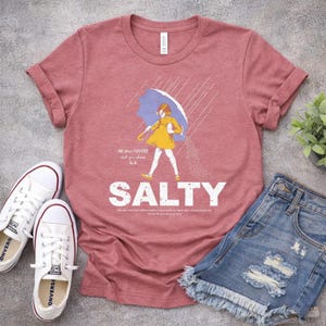 Salty Girl Tee: Women's Vintage Cotton Blend T-Shirt salty girl shirt gift for her vintage style tee summer graphic tee trendy casual tee short sleeve tee sassy graphic top ladies summer round neck tee retro tee summer outfit