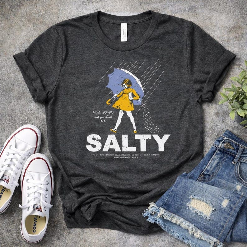 Salty Girl Tee: Women's Vintage Cotton Blend T-Shirt salty girl shirt gift for her vintage style tee summer graphic tee trendy casual tee short sleeve tee sassy graphic top ladies summer round neck tee retro tee summer outfit