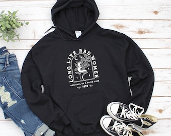 Long Live Rad Women Hoodie, Boho Snake Hoodie, Feminist Girl Power Hoodie
