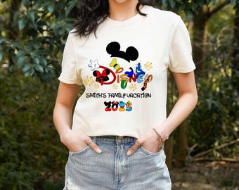 Comfort Colors Personalized Disney Trip 2025 Shirt, Family Trip Group Matching Shirt, WDW Disneyworld Mickey & Friends Tee