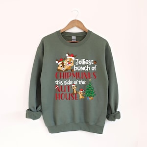 Sweat-shirt de Noël Disney Chips & Dale, sweat à capuche Jolliest Bunch of Chip Munks This Side Of The Nut House, pull de Noël, sweat à capuche flocon de neige