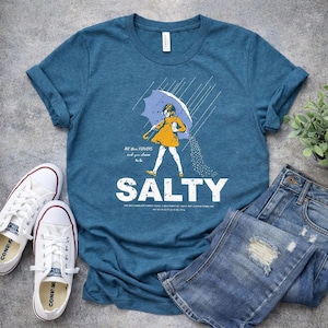Salty Girl Tee: Women's Vintage Cotton Blend T-Shirt salty girl shirt gift for her vintage style tee summer graphic tee trendy casual tee short sleeve tee sassy graphic top ladies summer round neck tee retro tee summer outfit