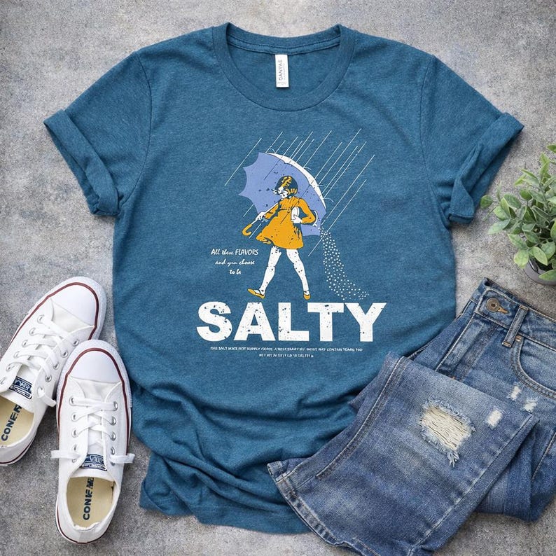 Salty Girl Tee: Women's Vintage Cotton Blend T-Shirt salty girl shirt gift for her vintage style tee summer graphic tee trendy casual tee short sleeve tee sassy graphic top ladies summer round neck tee retro tee summer outfit