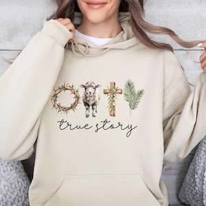 Easter He Is Risen Hoodie, Jesus Easter Hoodie, Hoodie For Women, Cute Easter Outfit, Church Easter Hooded image 1