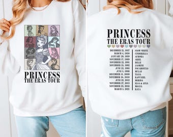 Princess Eras Tour Sweatshirt, Disney Princess Tour Sweat, Disney Princess Characters Sweat, Disney Girl Trip Sweater, Disneyland Sweat