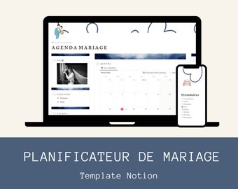 Template Concept French wedding planner, wedding diary, modern wedding, digital planner, wedding organizer