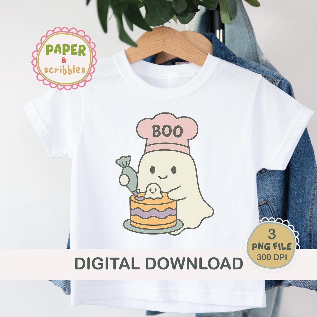 Adorable Ghost Chef - Spooky Delights Digital PNG Image, Spooky Cute ...