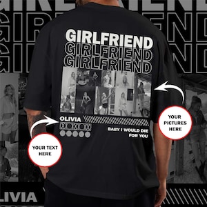 Cadeaux personnalisés de chemise GF pour l'anniversaire de petit ami, cadeaux photo personnalisés de tshirt pour petite amie, cadeau de chemise de photo d'amies pour des petits amis